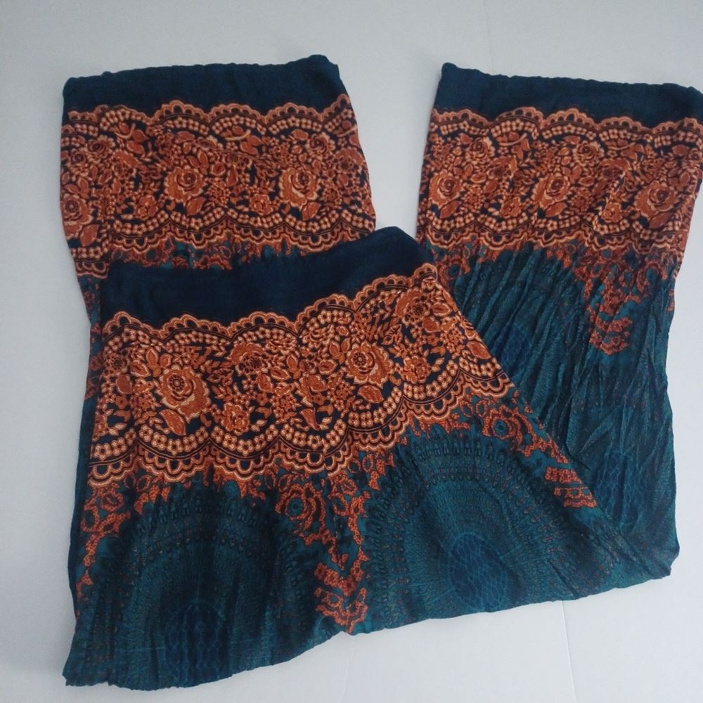 Harem Pants Printed Wide Leg Cropped Pants Sz S